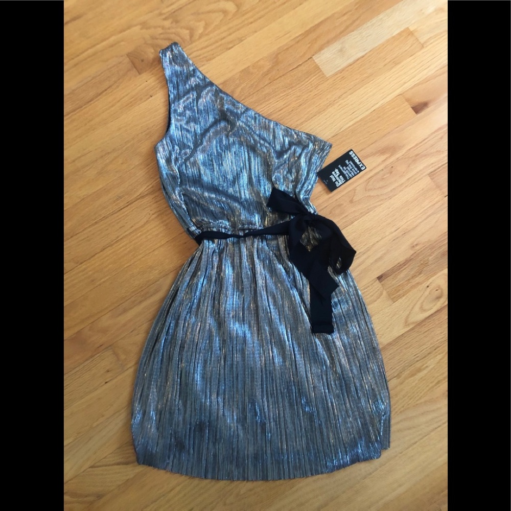 Express One shoulder metallic short dress